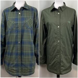 North Face Reversible Dark Green Plaid Jacket XL